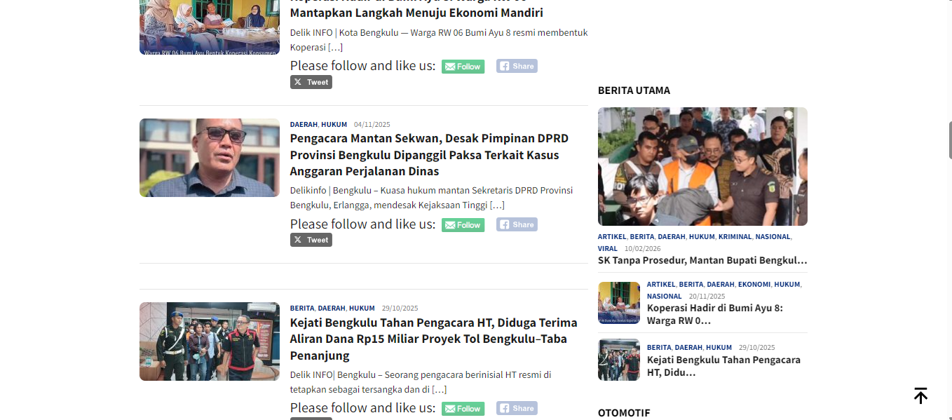 Website Portal Berita Delik Info gallery 1